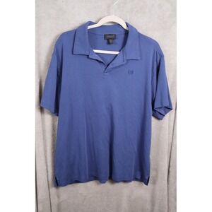 Magaschoni Man Pima Cotton Polo Shirt Mens Short Sleeve Casual Blue Large